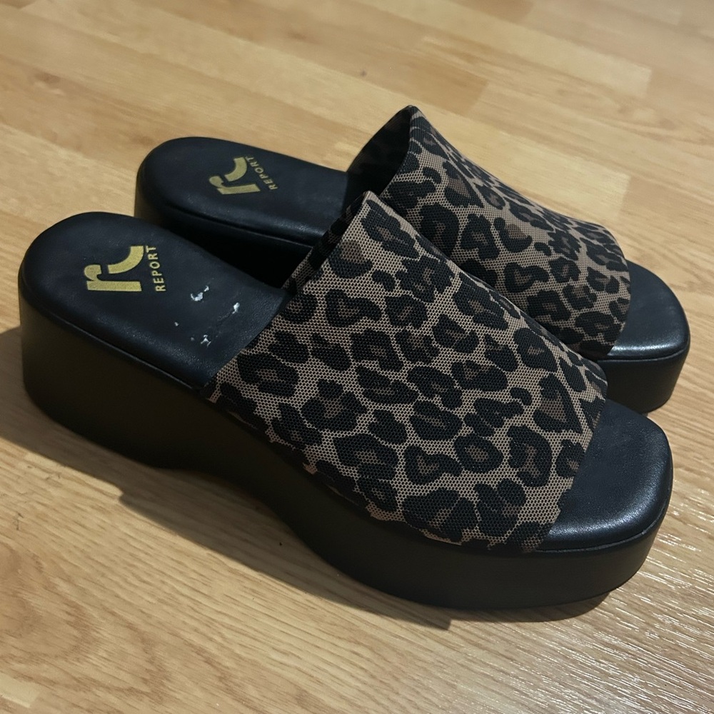 Leopard Print Platform Sandals